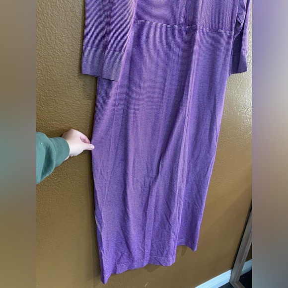Fresh Produce Vintage Maxi Dress Purple Stripe Size Large Made in USA - Picture 6 of 9